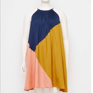 Loft Colorblock halter swing dress